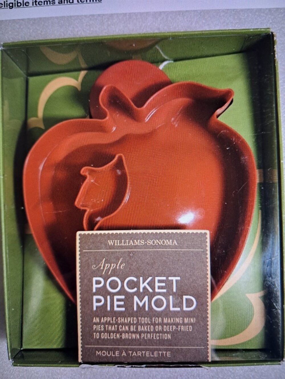 Williams Sonoma Apple Pocket Pie Mold Tool For Making Mini Pies New!